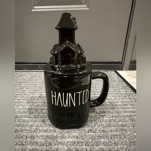 Rae Dunn black haunted mug with lid